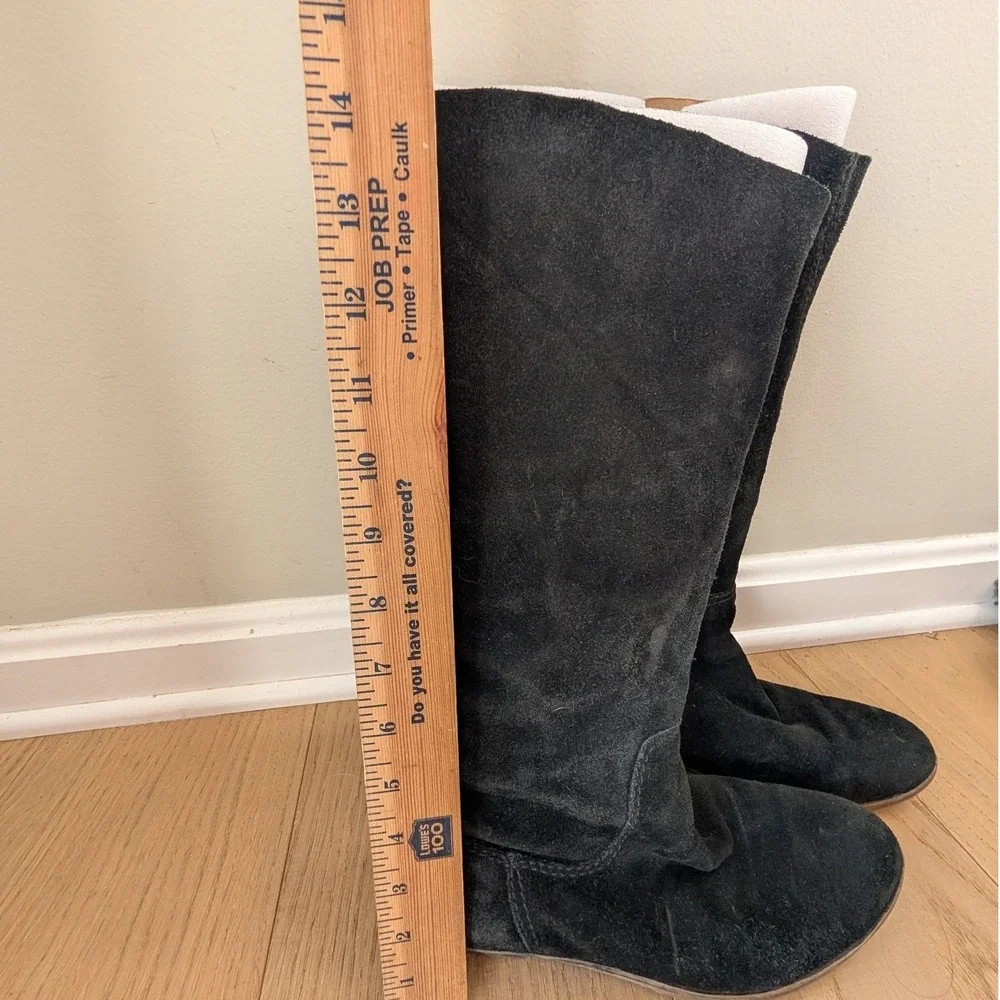 Nine West Black Suede Knee High Boots Women's Size 8M Vintage America Collection